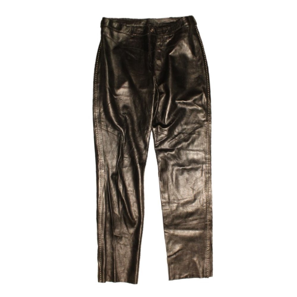 Vintage 90's Sean Ryan Women's Black Leather Jeans | Bike / Motorcycle | Size 8